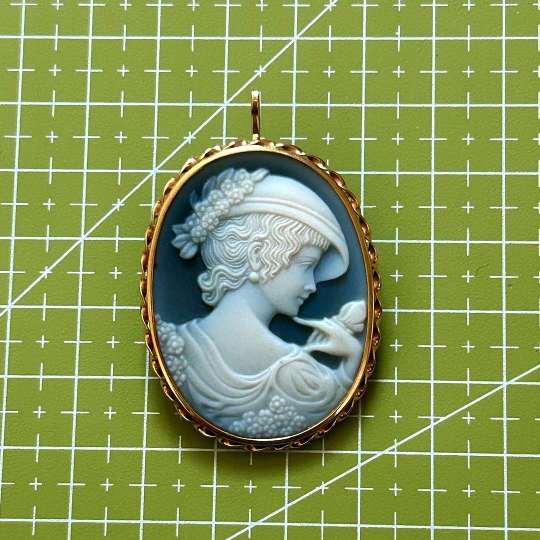 カメオブローチ ペンダントトップ k18