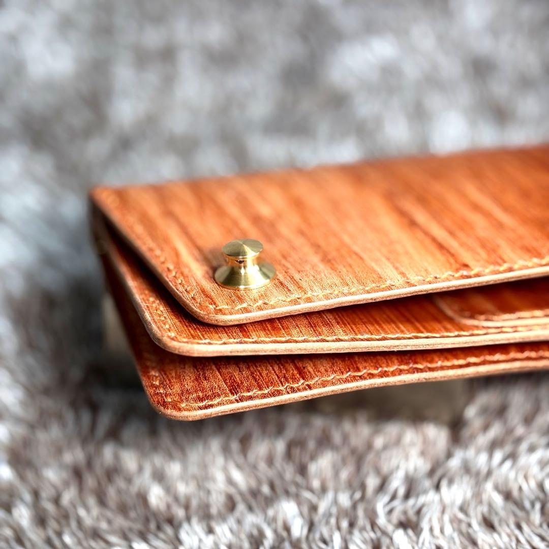 ◎個性重視.スナップロック.柿渋トラッカーウォレット.ロング2層◎