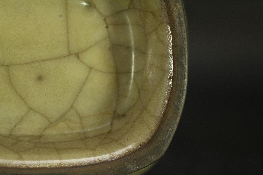 中国美術 哥釉 管耳 瓶 高23.5cm(HA393)