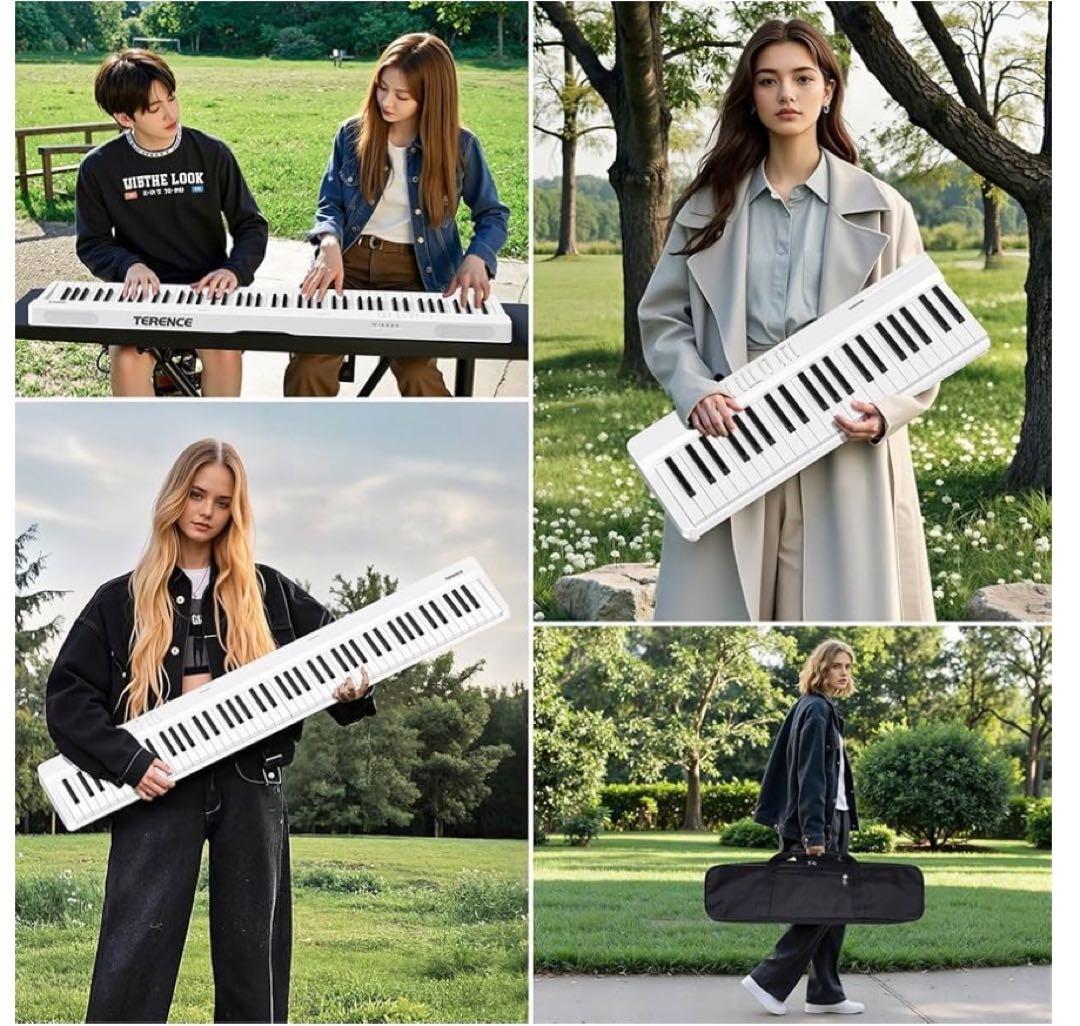 電子ピアノ 88鍵盤 折り畳み式 キーボード タッチレスポンス鍵盤 109