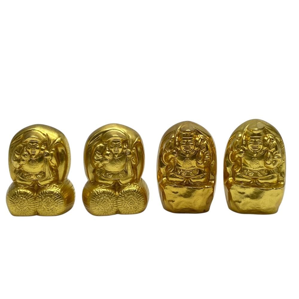 七福神　恵比寿＆大黒天　置物　４個　造幣局　刻印あり　縁起物