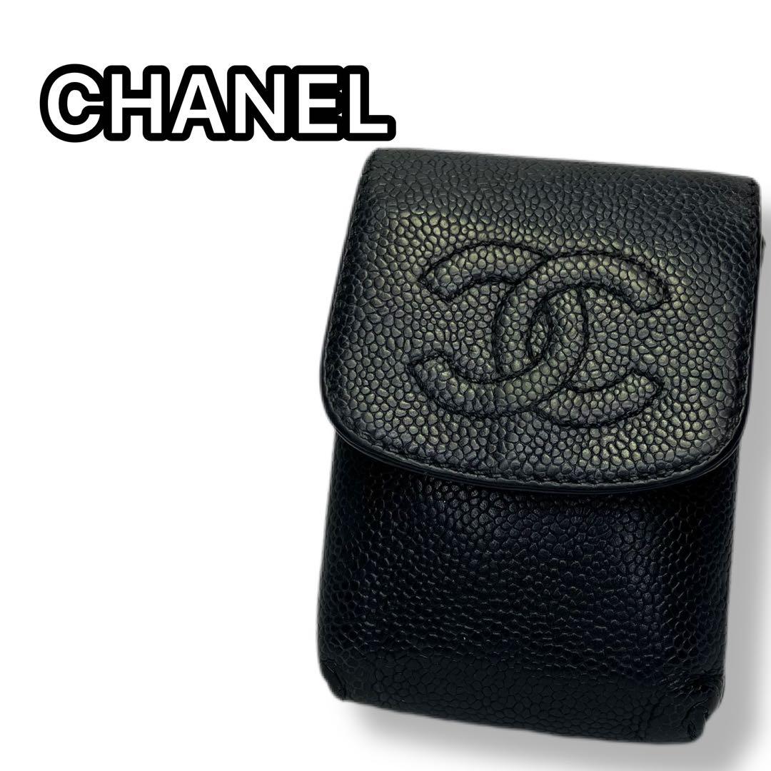 CHANEL シャネル シガレットケース キャビアスキン シリアルシール跡