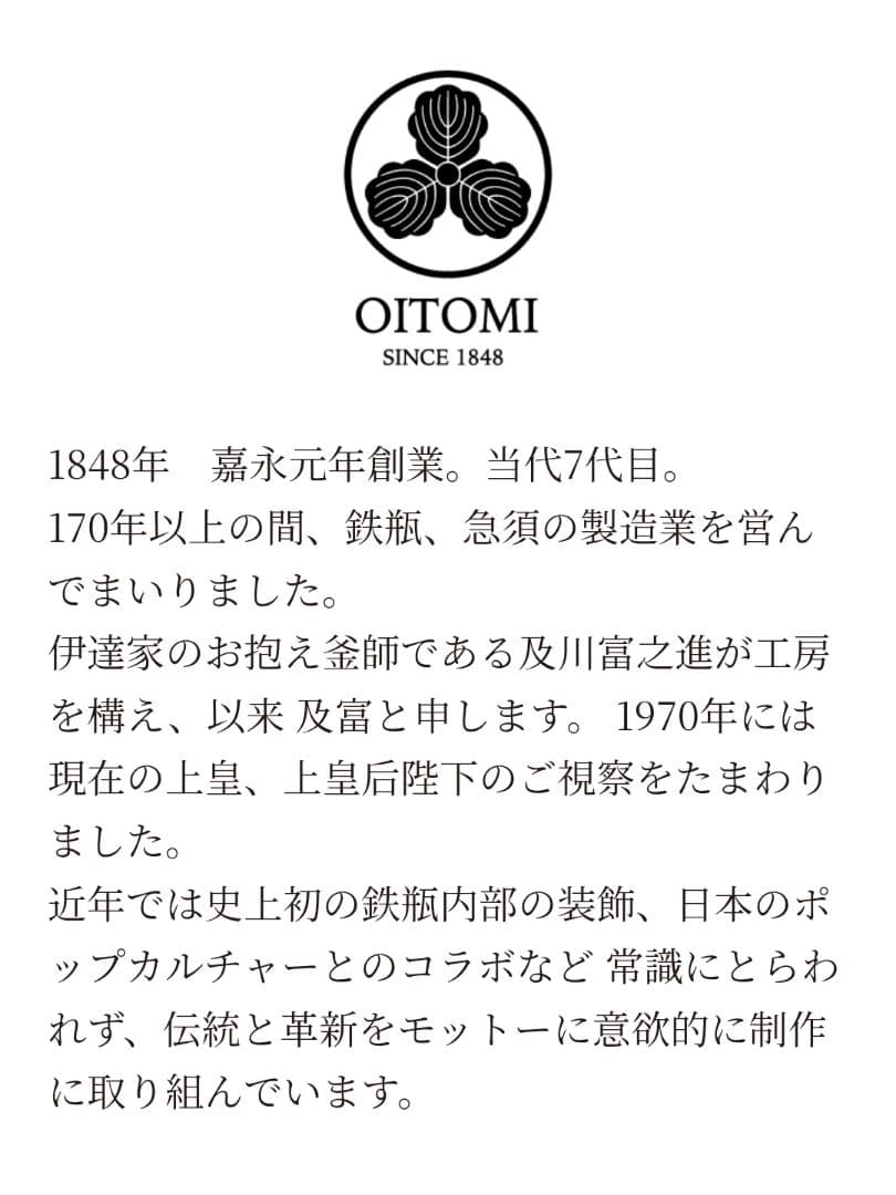 【未使用】南部鉄器工房及富OITOMI 鉄器急須小あられ