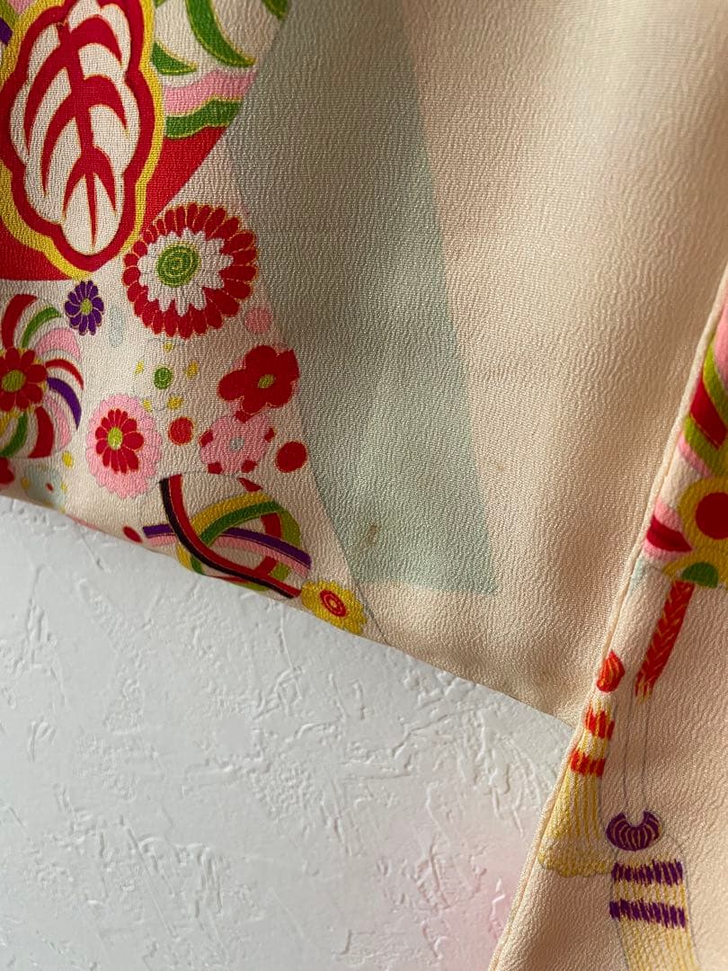 七五三　5歳、6歳　アンティークお着物セット　ハンドメイド　作り帯