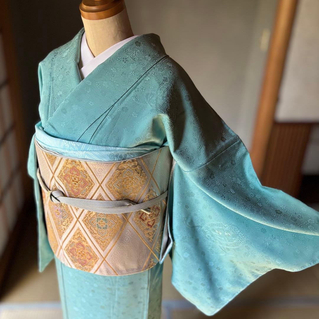 正絹汕頭刺繍訪問着4点フルセット◎全品未使用！コーディネート品格シリーズa15