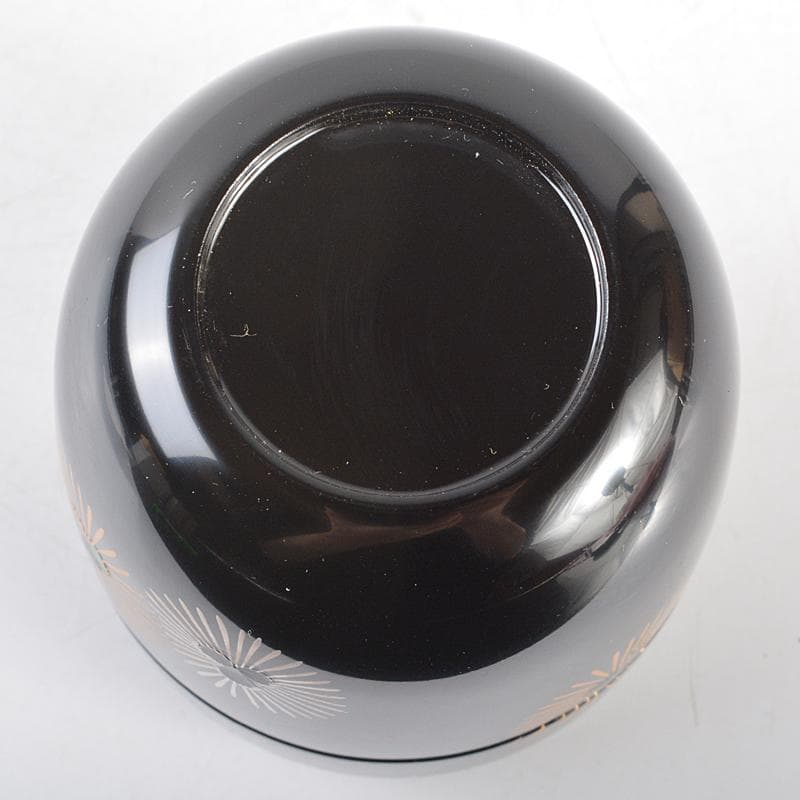 茶道具　越前蒔絵師　宮田宗景作　唐松蒔絵　中棗　共箱　V　R5280