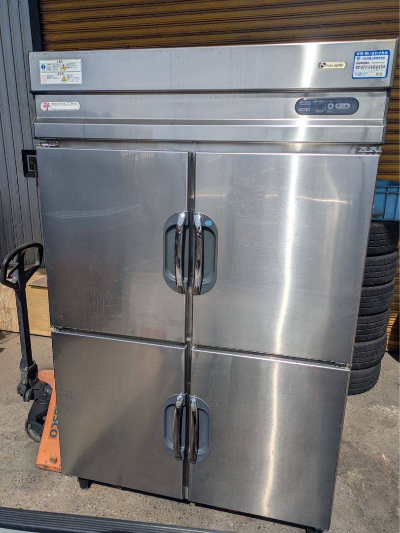 ステンレススチール 4ドア冷蔵庫／冷凍庫【動作確認済み】