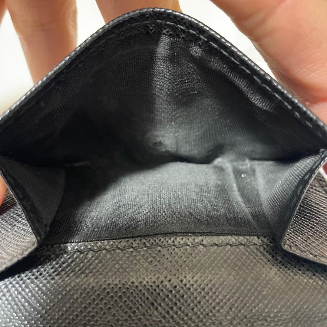 こむぎPRADA サフィアーノ 三つ折り財布 ブラック 正規品