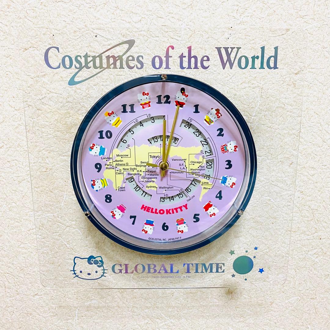 き*マ様 レア・美品 ハローキティ ワールドクロック 壁掛け時計