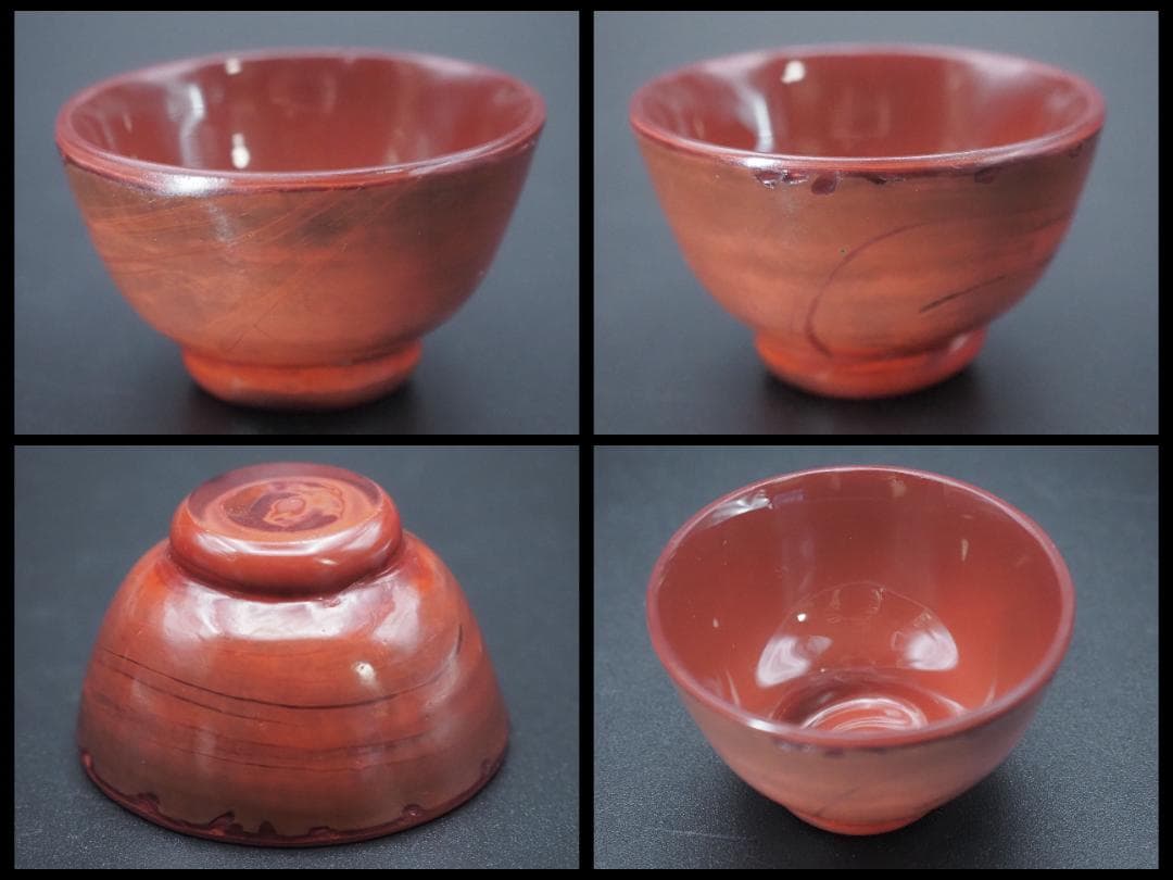 唐物 乾隆ガラス 乾隆硝子 練込模様 盃 5客 合箱付