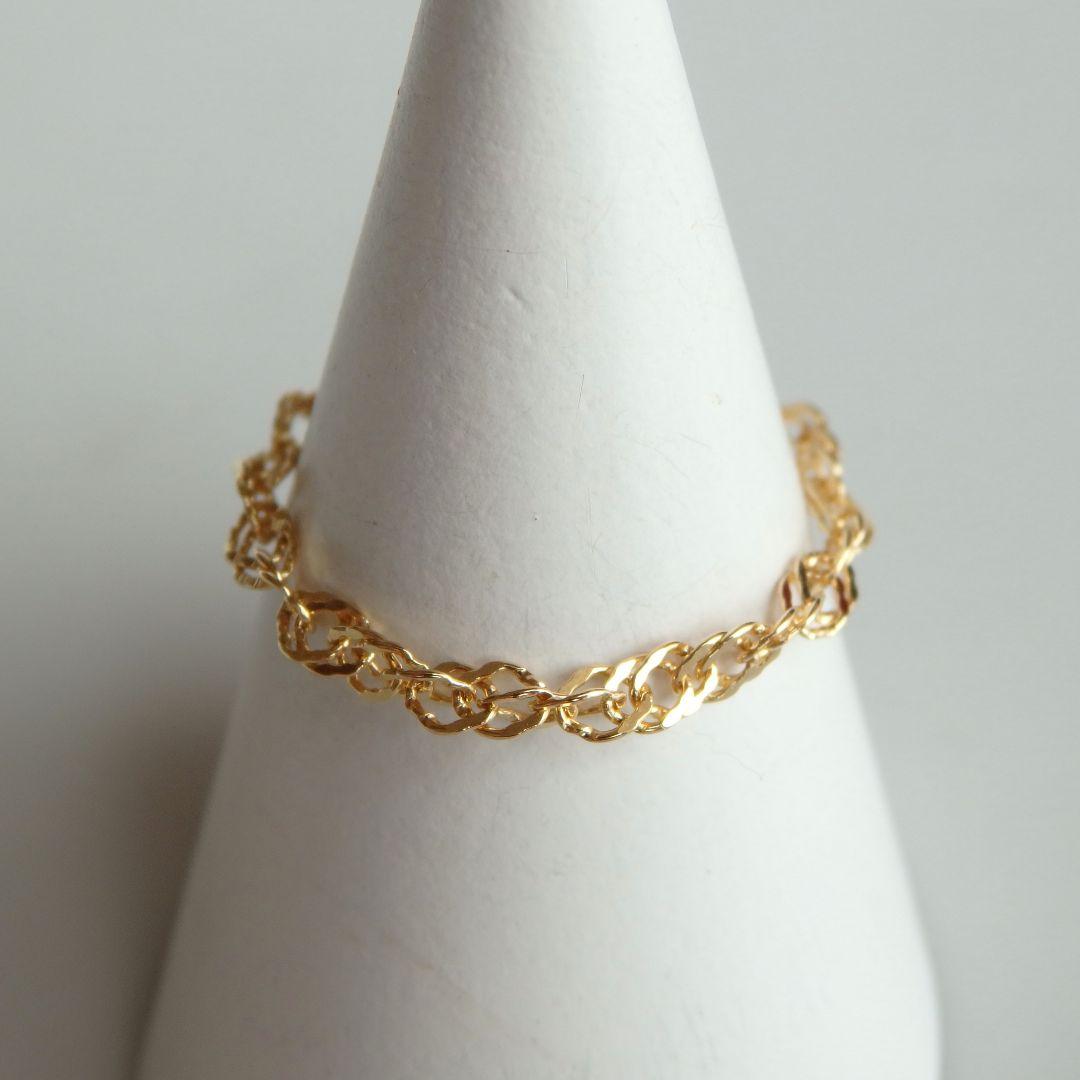 めだまん　k18リング　チェーンリング　スクリューチェーン　2.4㎜幅