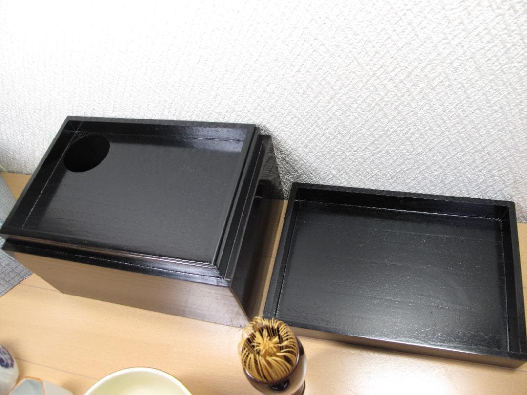 Imeiseさま専用　溜内黒塗　茶箱セット　茶道具