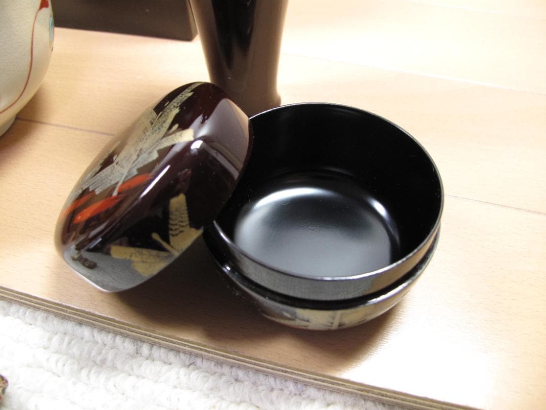 Imeiseさま専用　溜内黒塗　茶箱セット　茶道具