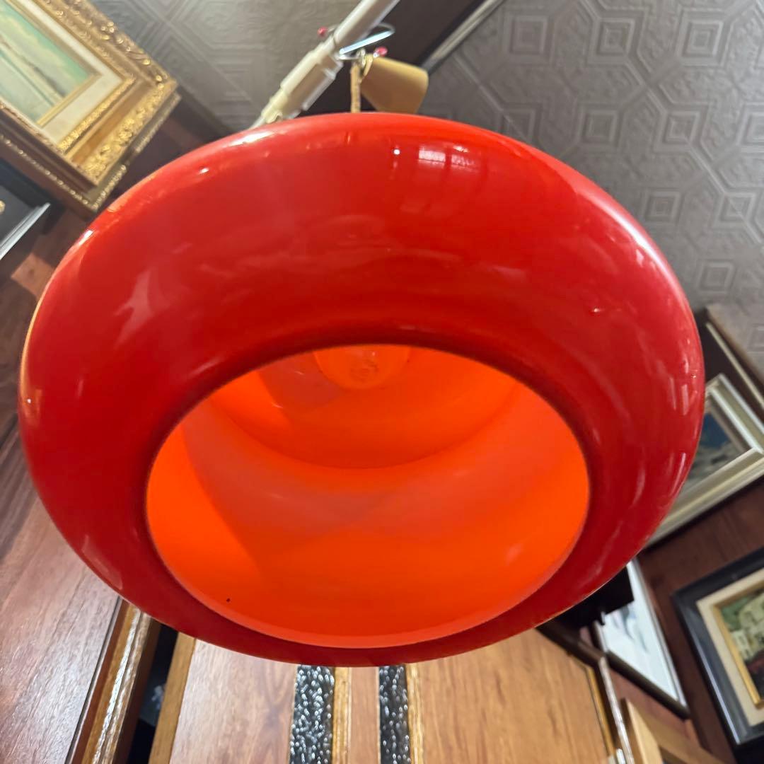 昭和レトロ　ガラス製　ペンダントランプ　天井照明　レトロポップ　　吊り下げ