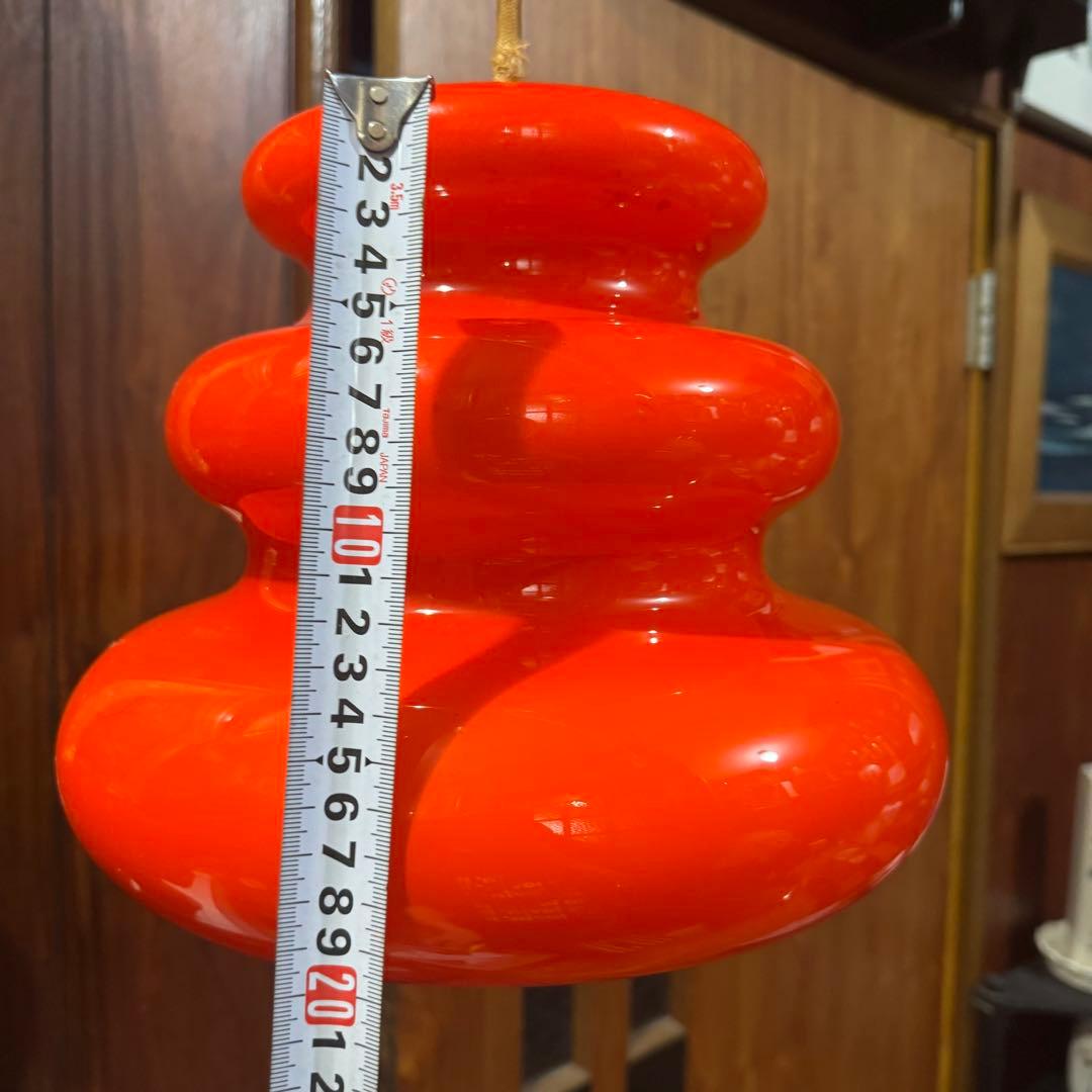 昭和レトロ　ガラス製　ペンダントランプ　天井照明　レトロポップ　　吊り下げ