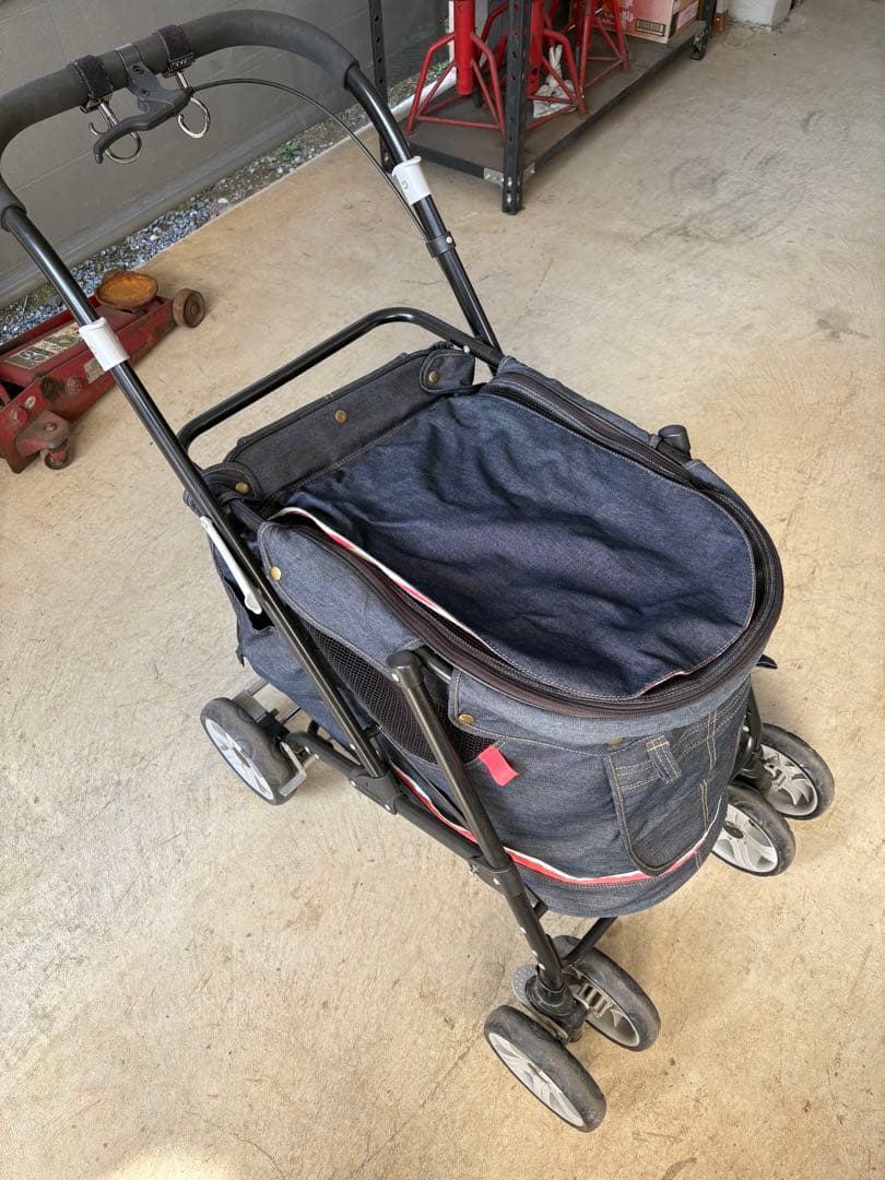 デニムブルー ペットカート メッシュ通気性