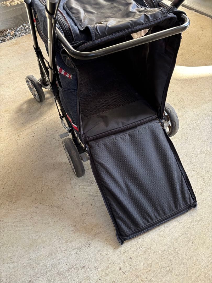 デニムブルー ペットカート メッシュ通気性