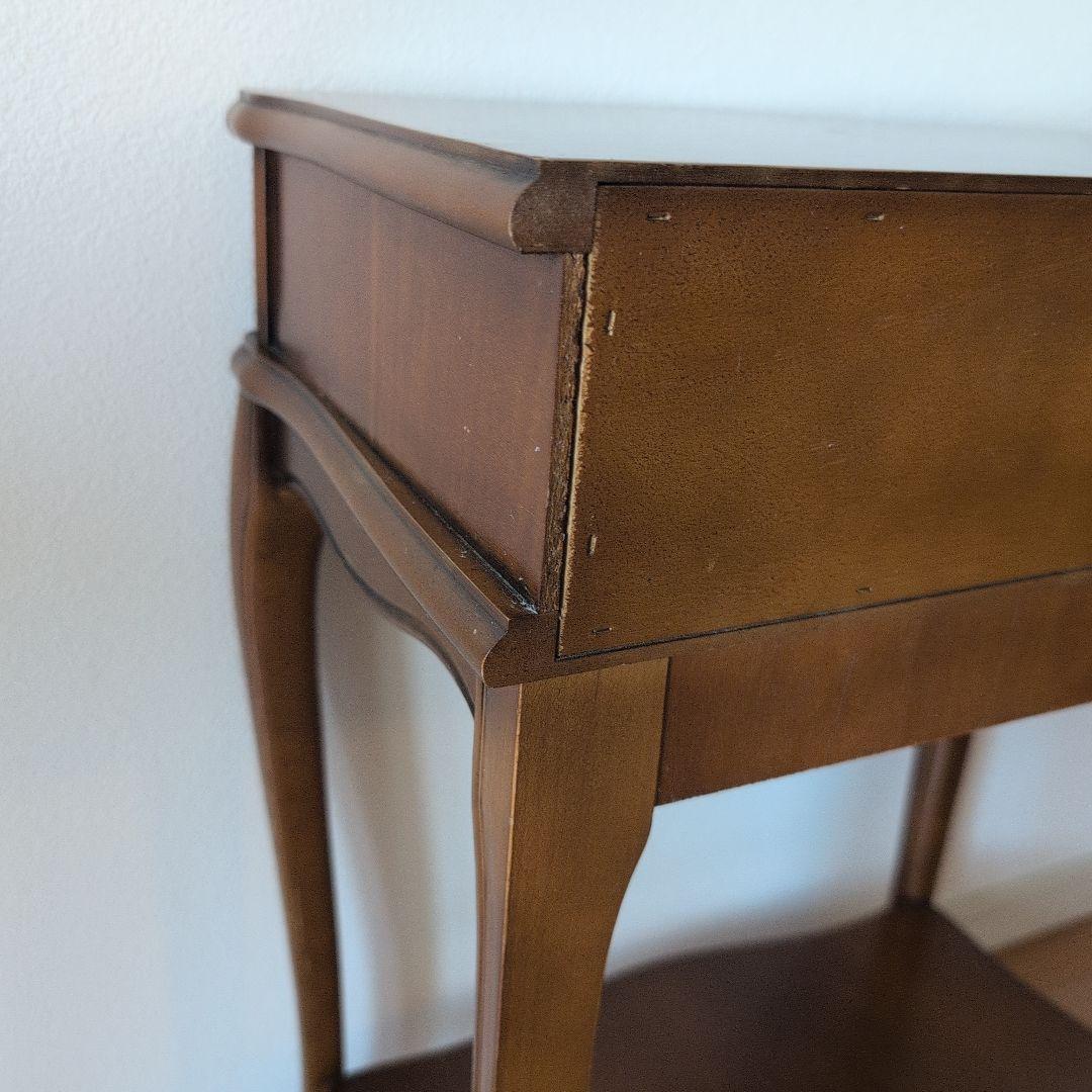 猫脚　クラシック木製サイドテーブル　コンソールテーブル　 引き出し付き