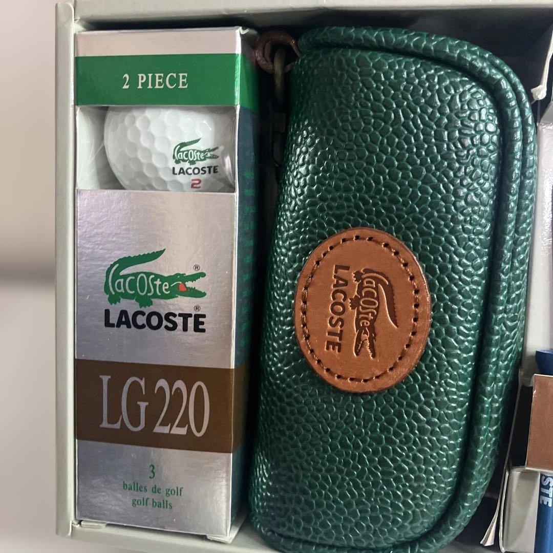 LACOSTE LG525 文字ワニ ゴルフボール ボール　ポーチ　ピン　セット