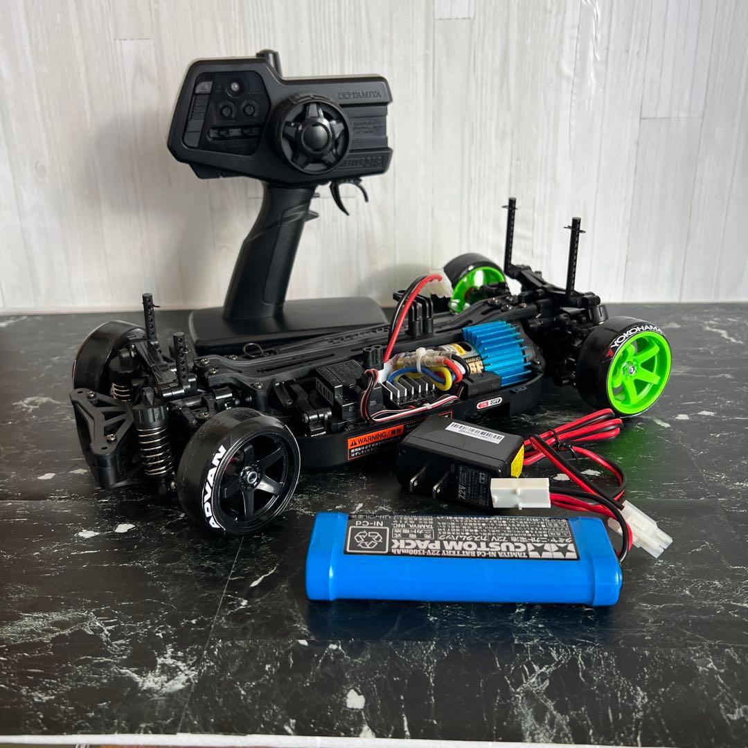 タミヤTT01 キレ角アップドリフト仕様S15シルビア未塗装ボディ付きフルセット