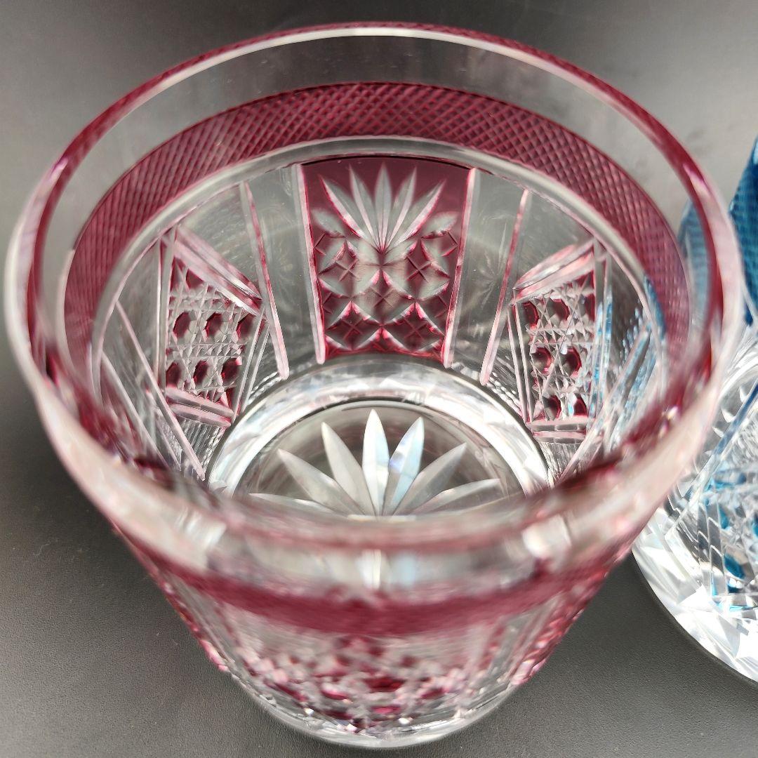 超希少品☆阪本光男 サイン有 薩摩切子 ロックグラス（切子 江戸切子 薩摩切子）