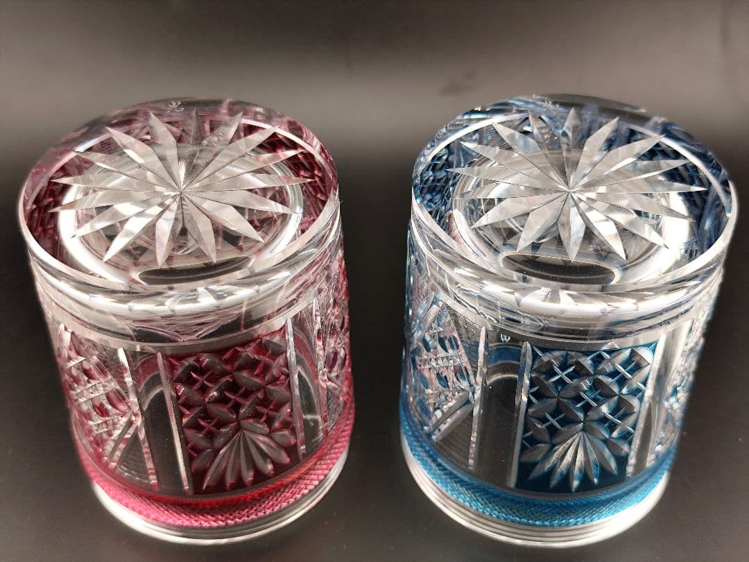 超希少品☆阪本光男 サイン有 薩摩切子 ロックグラス（切子 江戸切子 薩摩切子）