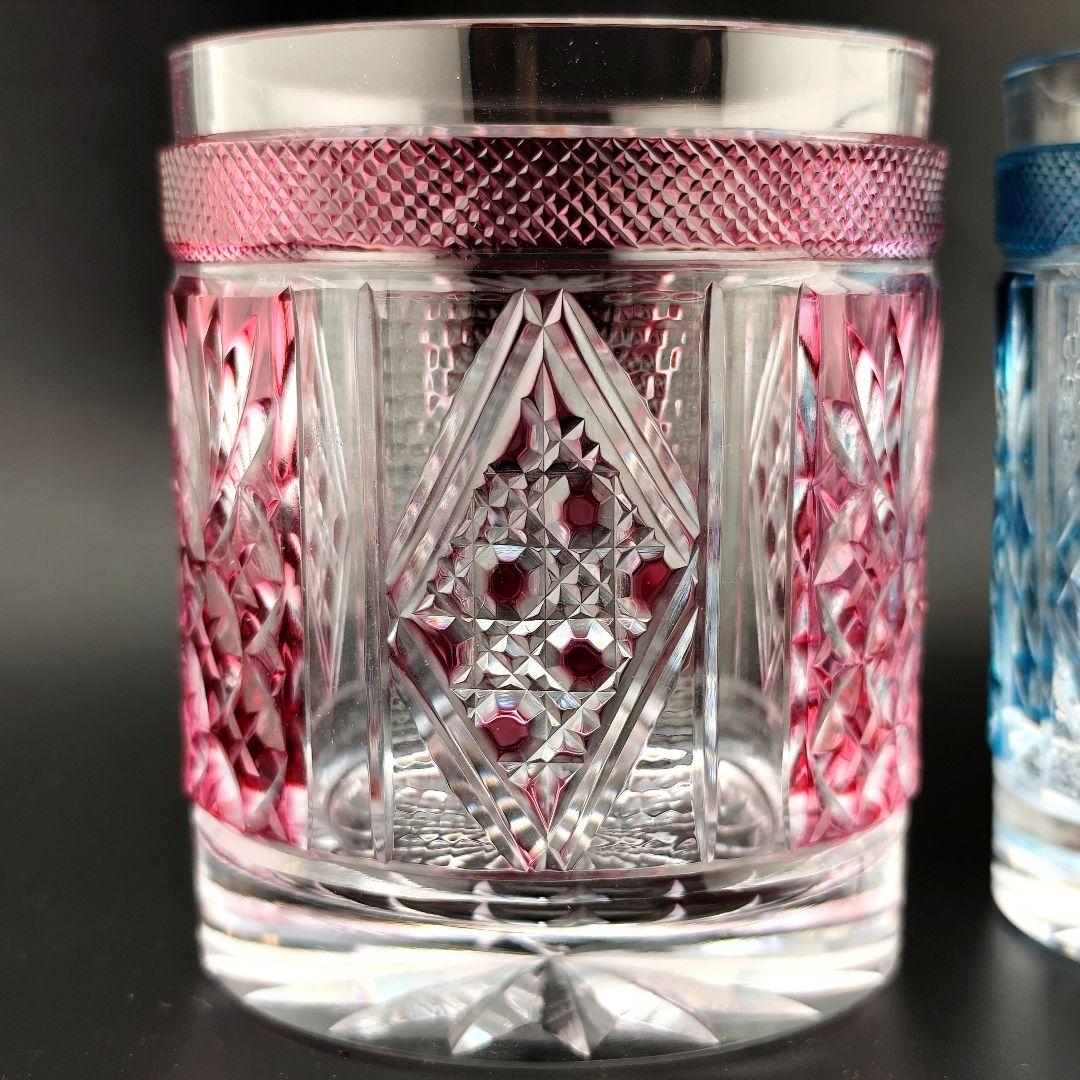 超希少品☆阪本光男 サイン有 薩摩切子 ロックグラス（切子 江戸切子 薩摩切子）