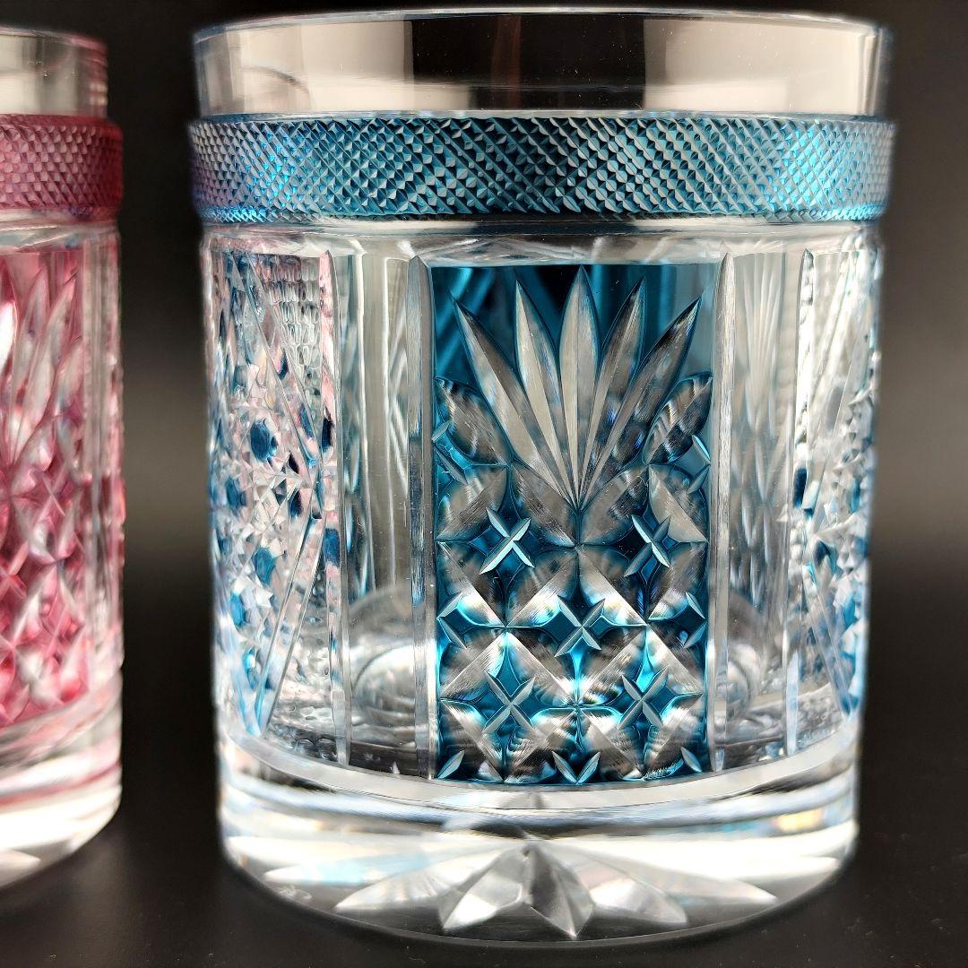 超希少品☆阪本光男 サイン有 薩摩切子 ロックグラス（切子 江戸切子 薩摩切子）