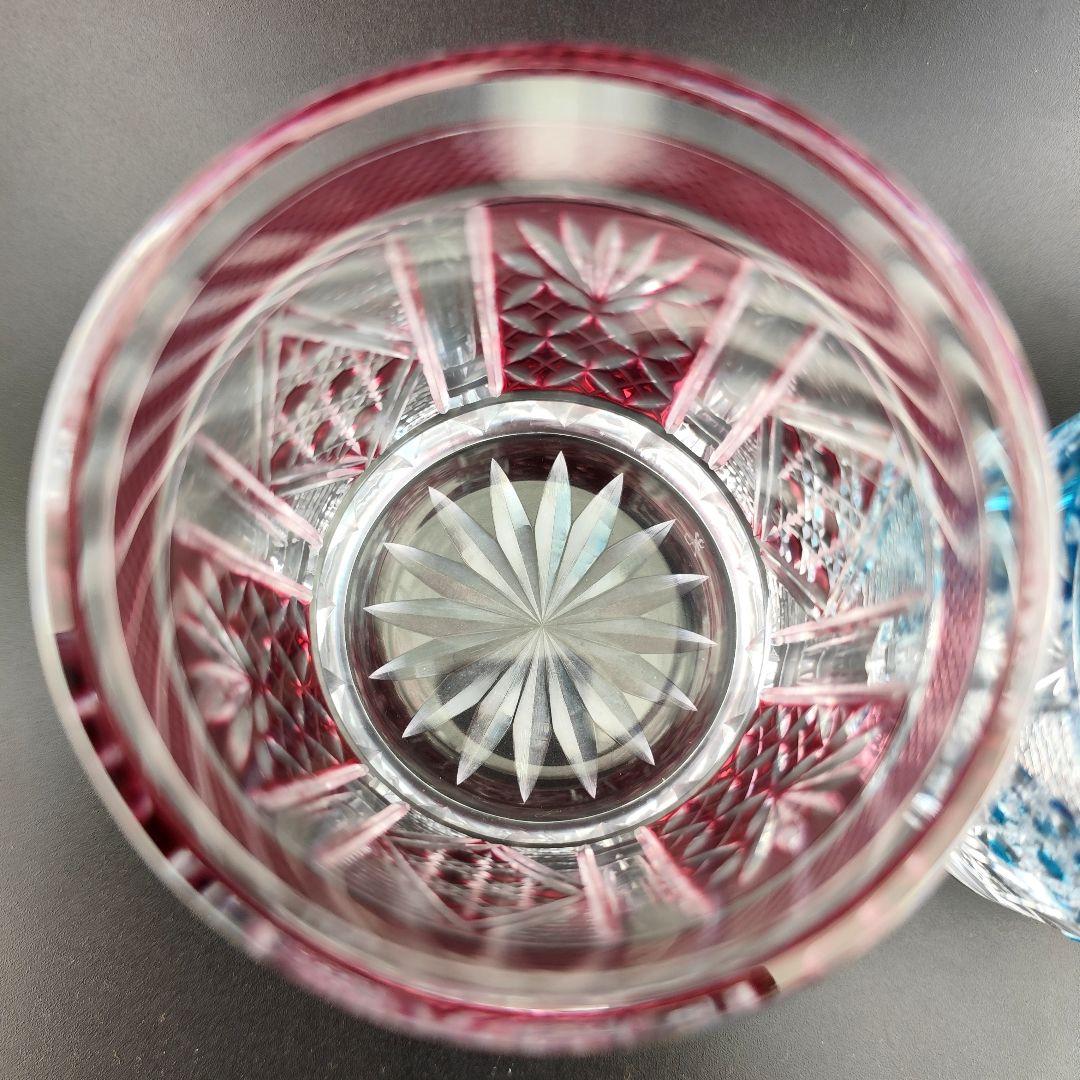 超希少品☆阪本光男 サイン有 薩摩切子 ロックグラス（切子 江戸切子 薩摩切子）