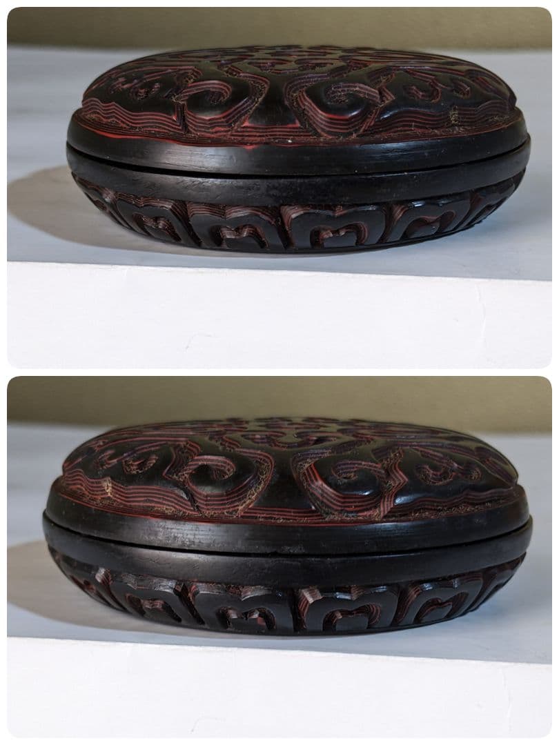 ♦中国 珍物 古玩古美術骨董品 堆黒 堆朱 盒子 香合 漆芸 漆器 美術品骨董品