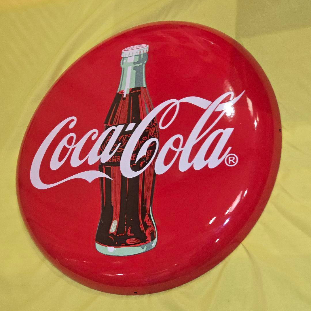 コカコーラ　美品　特大　ホーロー　看板　ボタンサイン　昭和レトロ　アンティーク