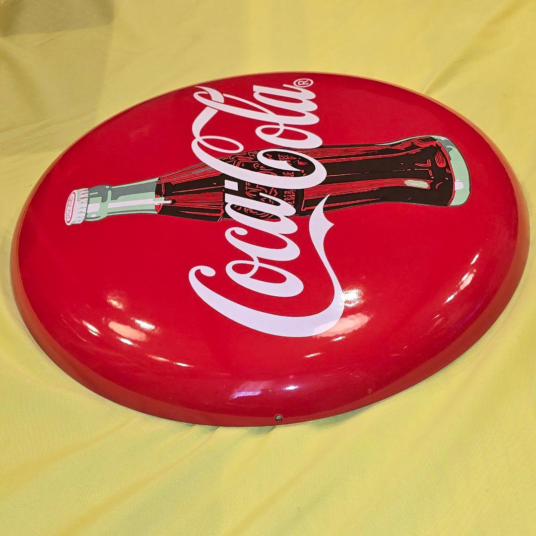 コカコーラ　美品　特大　ホーロー　看板　ボタンサイン　昭和レトロ　アンティーク