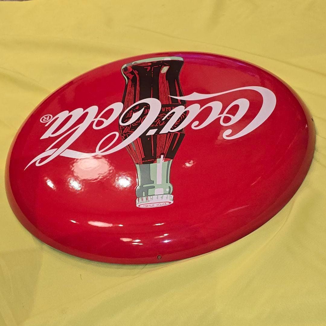 コカコーラ　美品　特大　ホーロー　看板　ボタンサイン　昭和レトロ　アンティーク