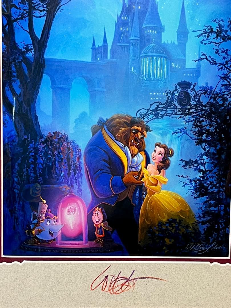 オフィシャル 美女と野獣 アート サイン入り ディズニー Disney 正規品