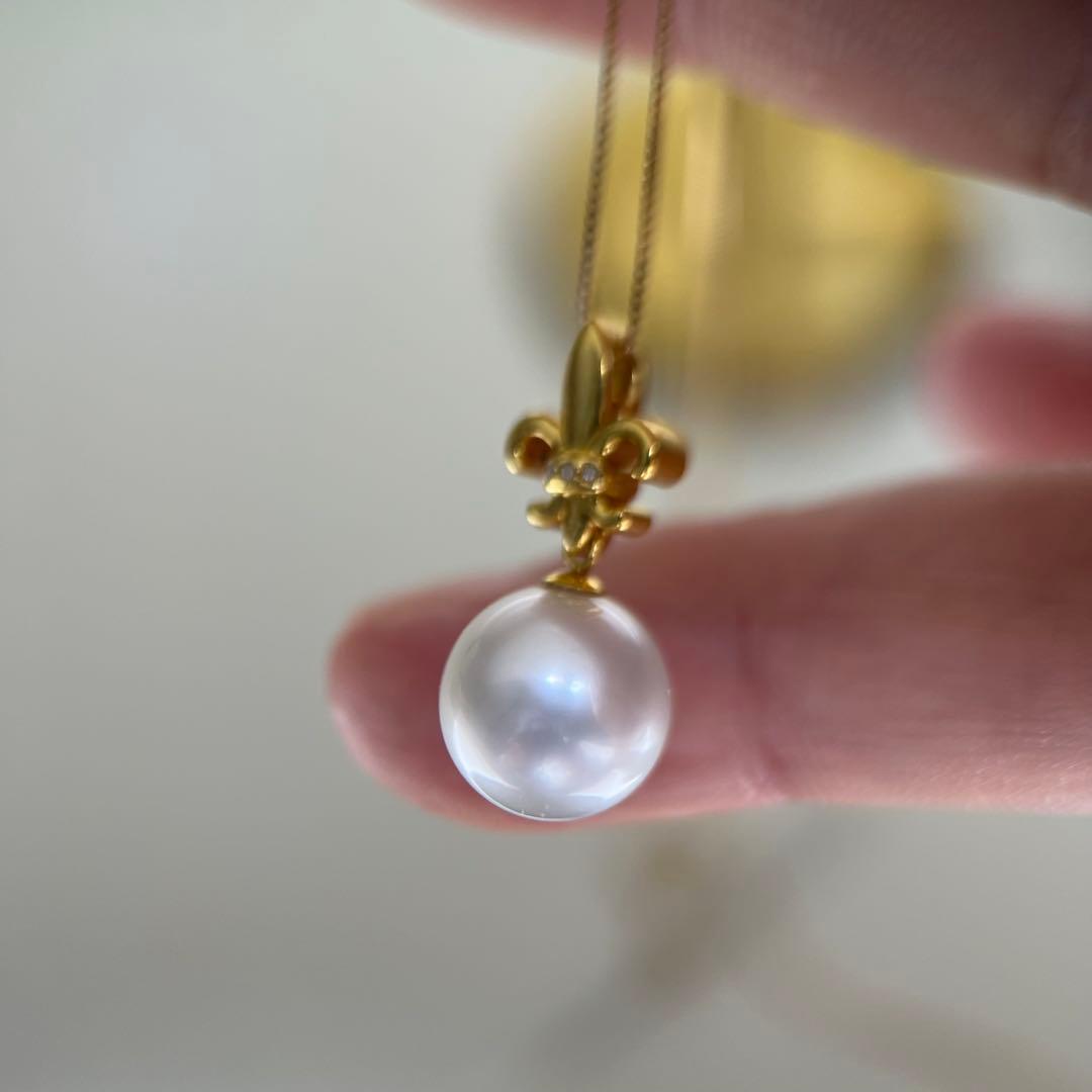 【新品】K18白蝶号真珠ペンダントトップ