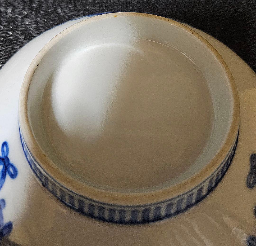 【大名品❗】【真作保証❗】江戸時代　色鍋島　鶺鴒図　墨弾き青海波文様　約五寸皿