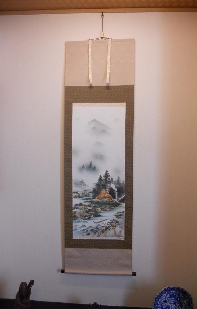 掛け軸 田中雲舟 四神相応図 絹本 希少 軸装 茶道具 掛軸 美品 です。