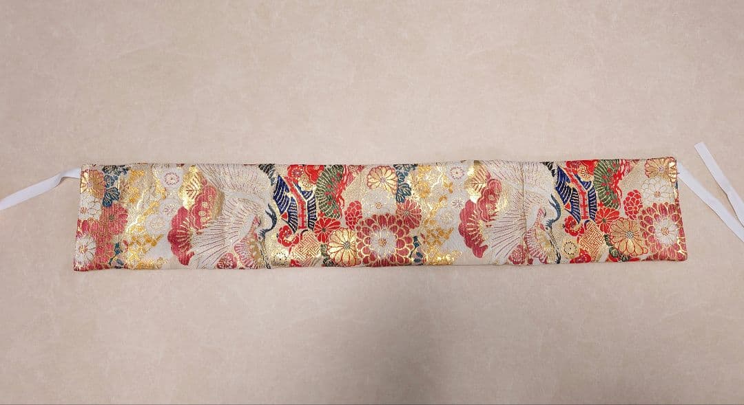 七五三　正絹袋帯からの作り帯　アンティーク　ジュニア帯　鶴　一点物