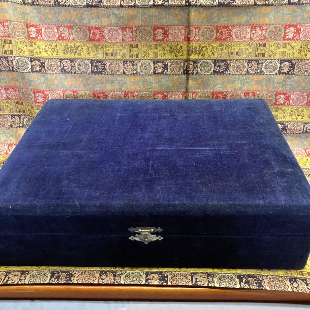 松葉柄　漆塗菓子器揃　ビロードに覆われた木箱入り5品9セット