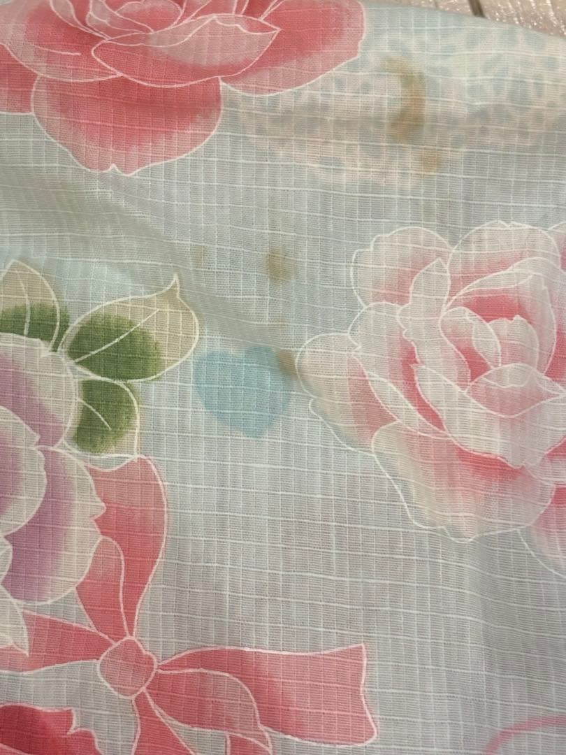 浴衣ドレス 水色 ピンク フリル 女児