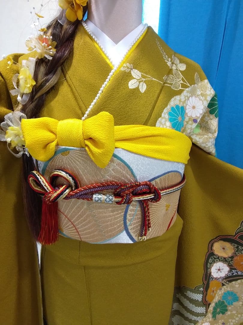 超お得】振袖フルセット、正絹、重ね衿帯揚げ帯締め、西陣袋帯、ガード加工