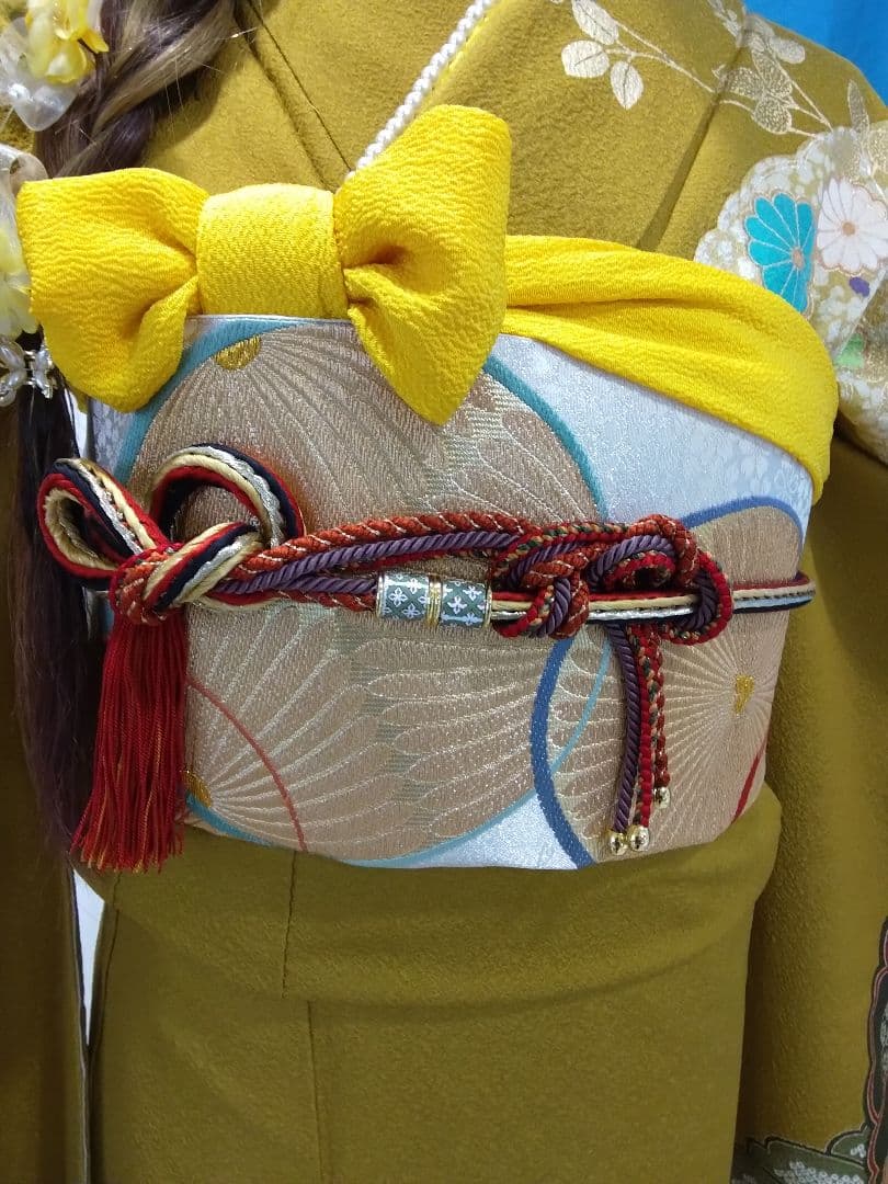 超お得】振袖フルセット、正絹、重ね衿帯揚げ帯締め、西陣袋帯、ガード加工