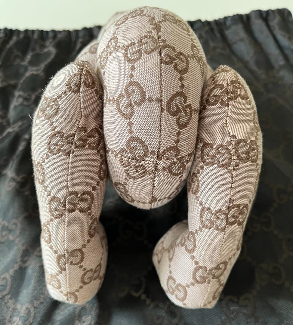 GUCCI グッチ GGキャンバス テディベア クマ ぬいぐるみ 人形 ベージュ