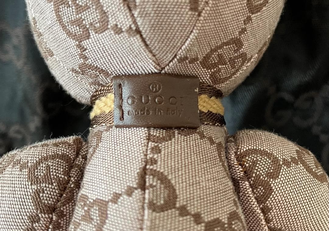 GUCCI グッチ GGキャンバス テディベア クマ ぬいぐるみ 人形 ベージュ