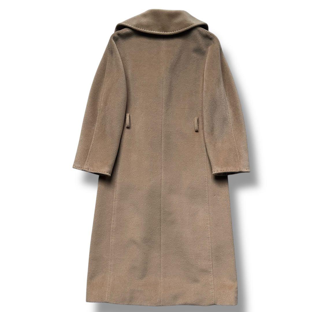 マックスマーラ カシミヤ混 ベルテッドコート チェスター キャメル マキシ丈