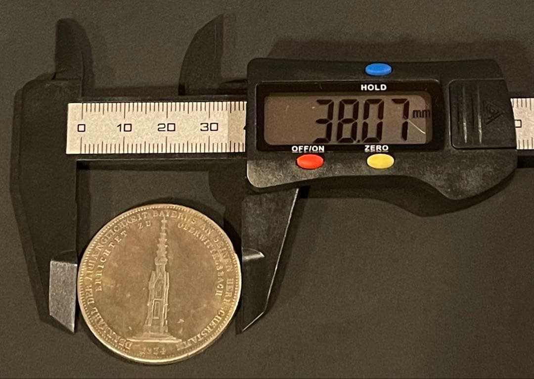 1834年 バイエルン王国 ルートヴィヒ1世 記念銀貨 実測20.59g大型銀貨