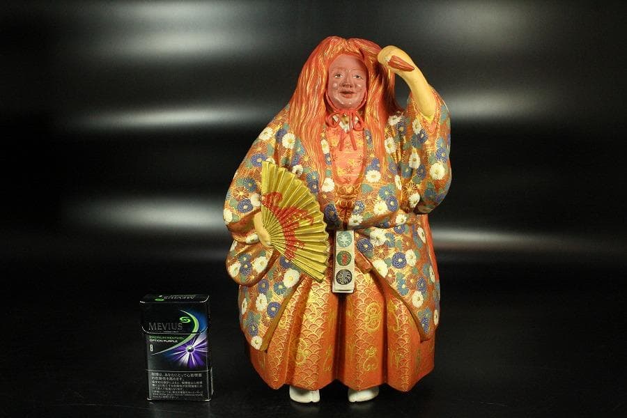 名工 初代 久世久宝作 猩々 置物 共箱 金銘(K-A224)