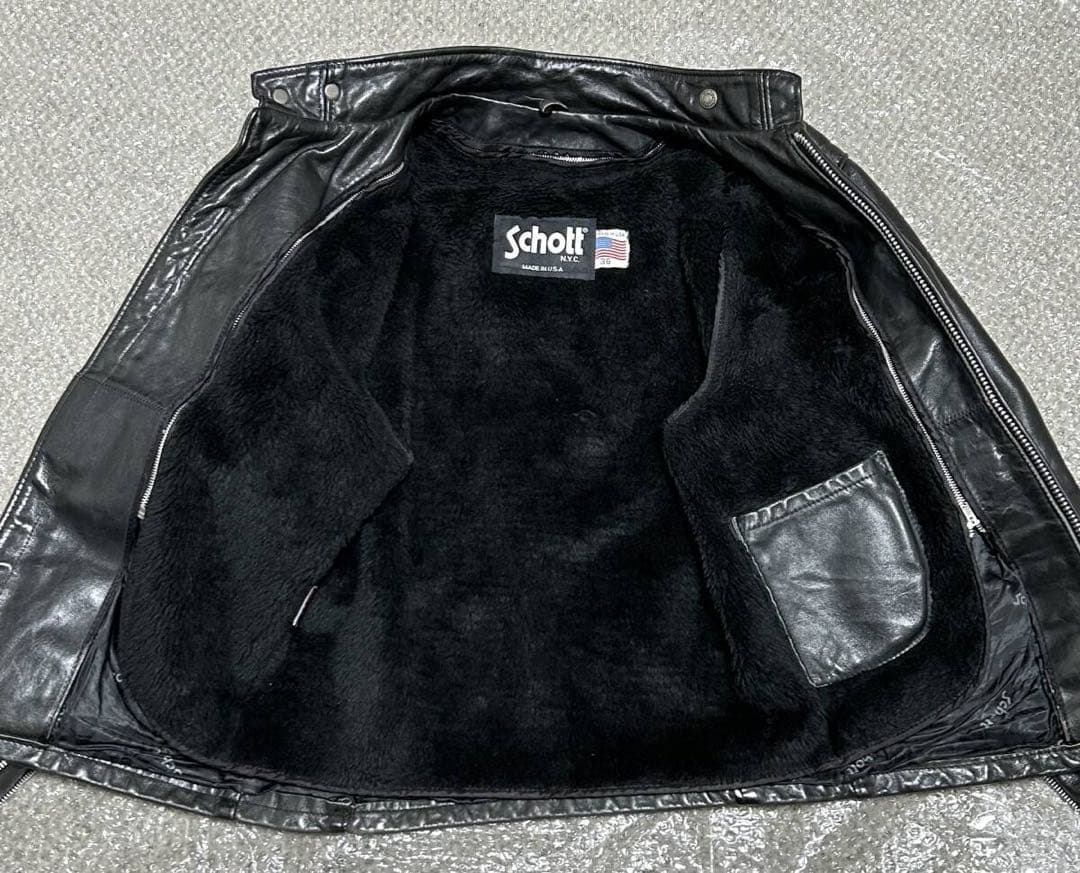 ①schottライナー付141【36】米国製◇革ジャンninjaハーレーgpz