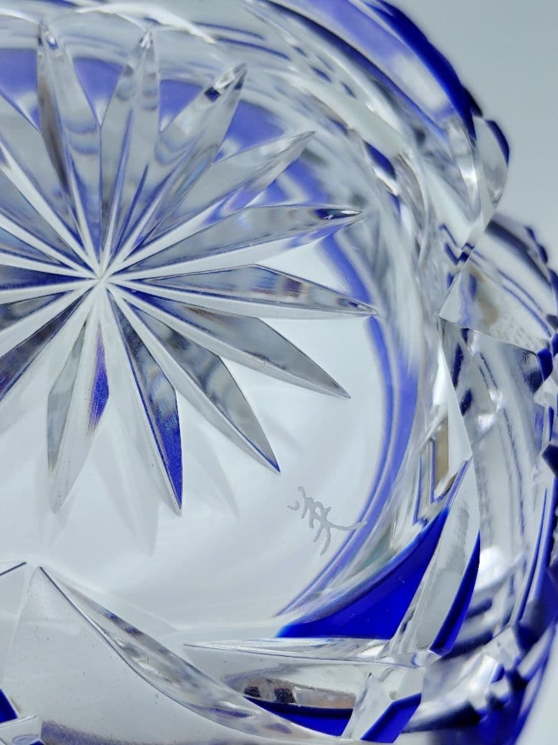 超希少品☆小林英夫 笹の葉切子鉢 遠藤兆映彫金蓋(切子、江戸切子、薩摩切子)