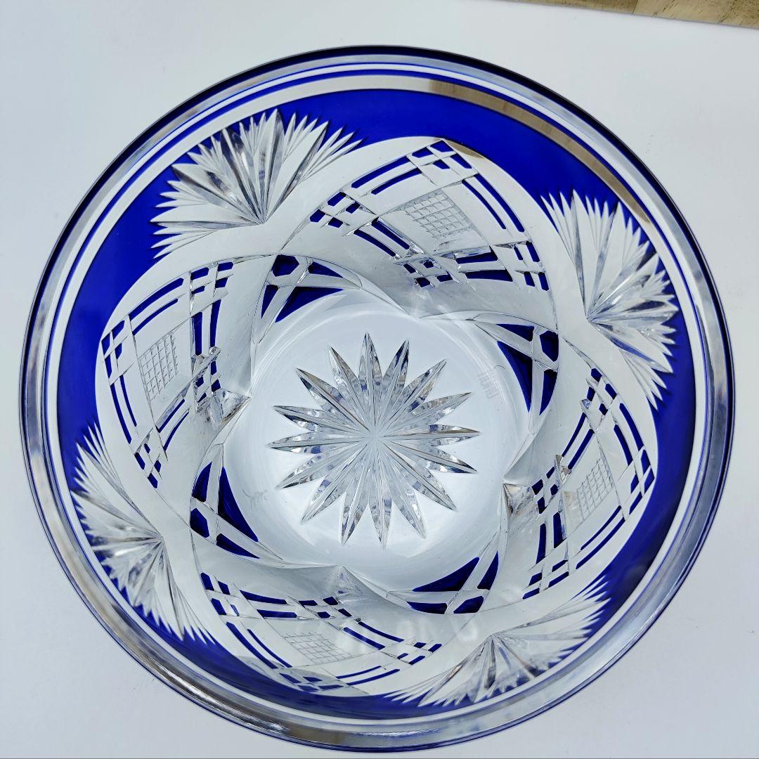 超希少品☆小林英夫 笹の葉切子鉢 遠藤兆映彫金蓋(切子、江戸切子、薩摩切子)